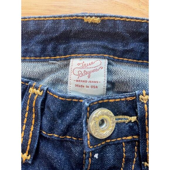 True Religion World Tour Jeans Straight Leg Size 28 Dark Wash Thick Stitch - Picture 3 of 4